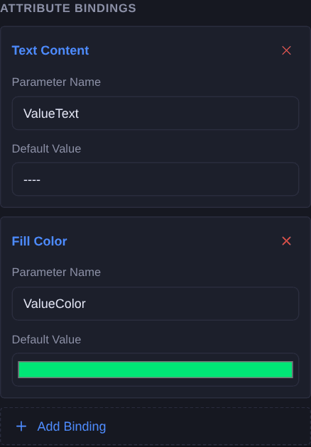 Show a live value with its colour and quality — Bind the value